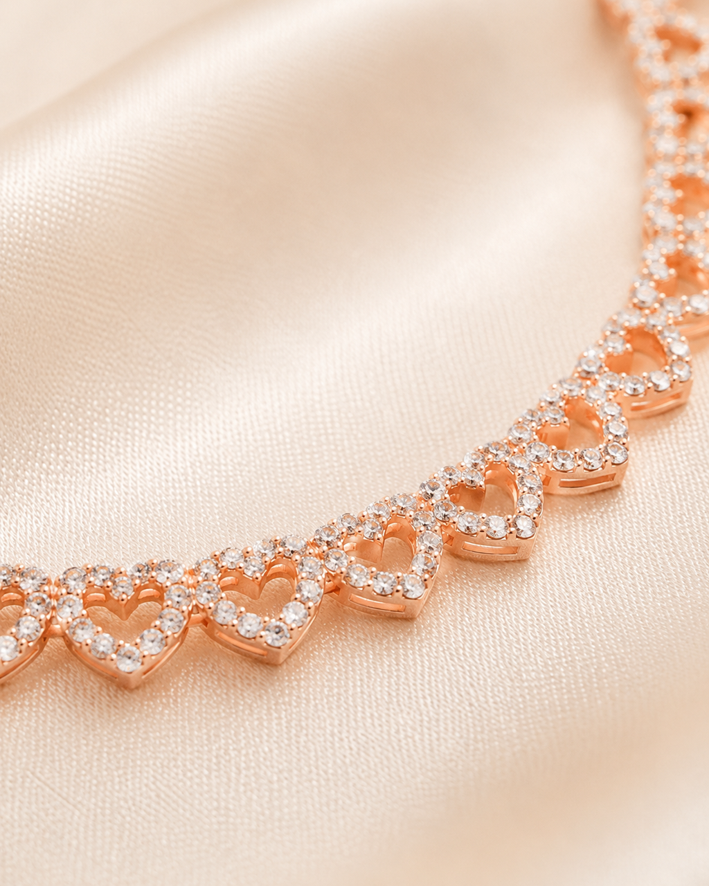 Rose Gold Heart Link Bracelet