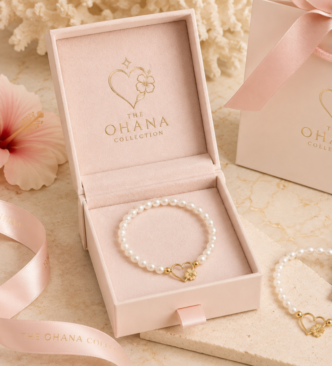 The Ohana Collection Pearl Gift Bracelet For women girls sister wife friend in elegant packaging